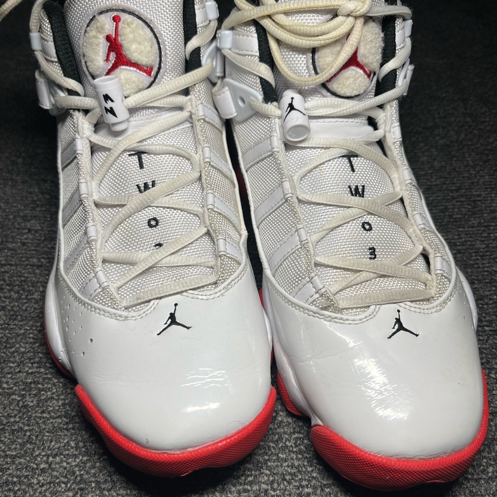 Nike Air Jordan 6 Rings White University Red Black 322992-160 Mens size 8